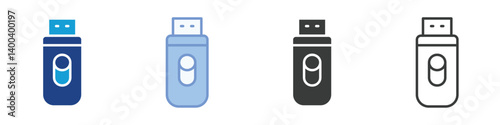Flash disk Icons Collection – Multiple Vector Styles Icons