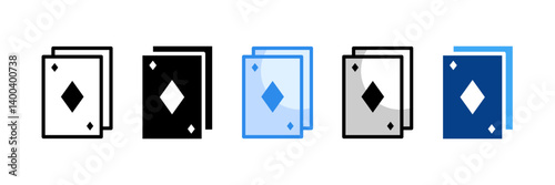 Cards Icon Set Multiple Style Collection