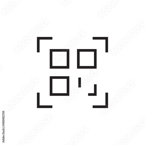 QR code scan icon editable outline stroke vector eps