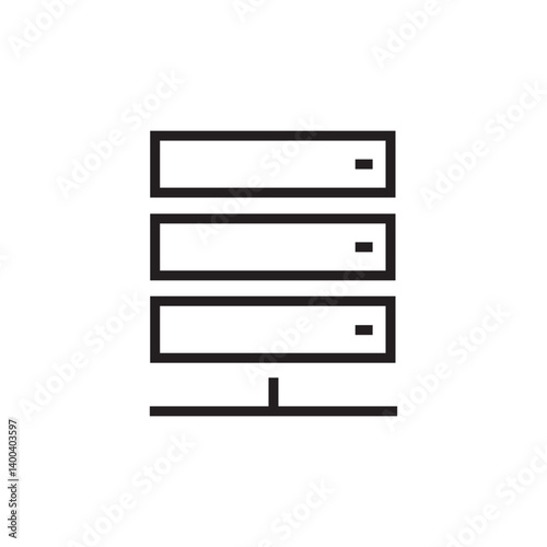 database server monitor icon editable outline stroke vector eps