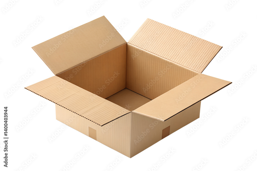 3D Render of Open Cardboard Box with Empty Interior – Realistic Packaging Design 3D Render of Open Cardboard Box with Empty Interior – Realistic Packaging Design