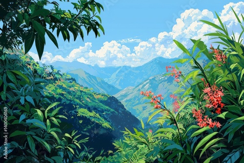 illustration background of a nature landscape