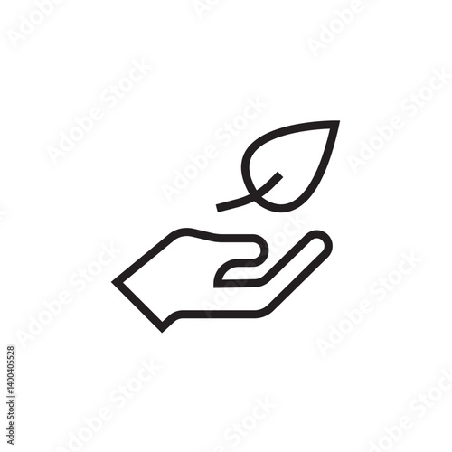 Hand leaf icon editable outline stroke vector eps