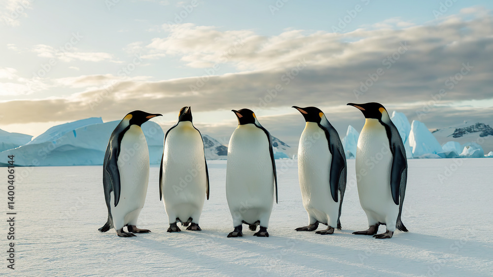 Obraz premium penguins on an ice, world penguin day, international penguin day 2025