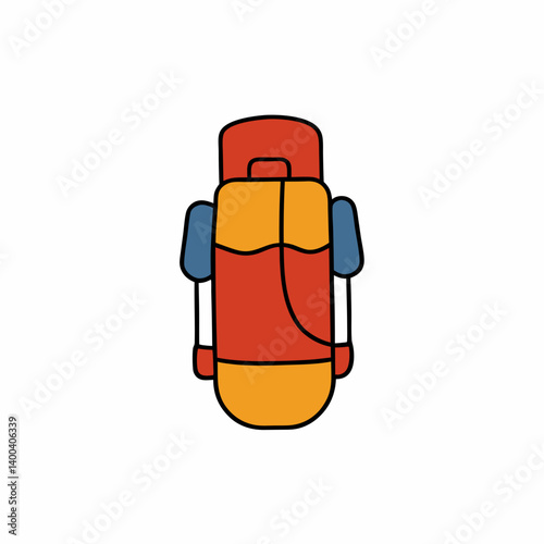 illustration of a packed for hiking