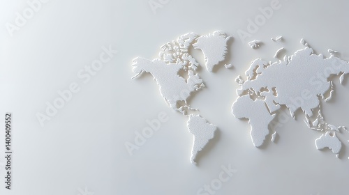 White 3 d world map design