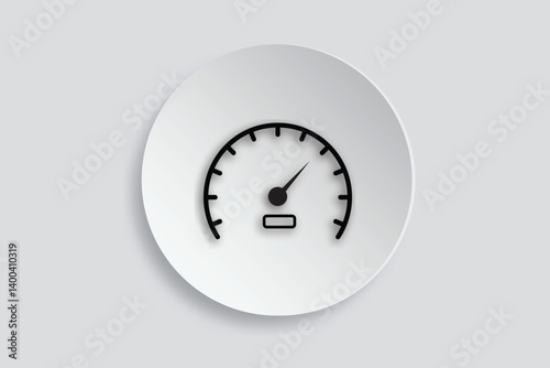 Fuel gauge icon, great for car dashboard, gas, or energy concepts.