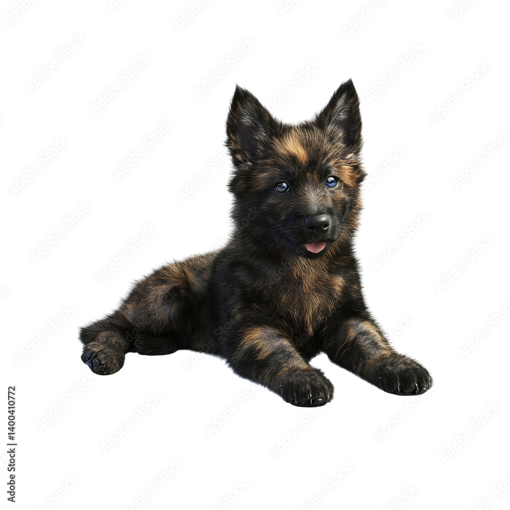 Adorable Sable German Shepherd Puppy with Striking Blue Eyes