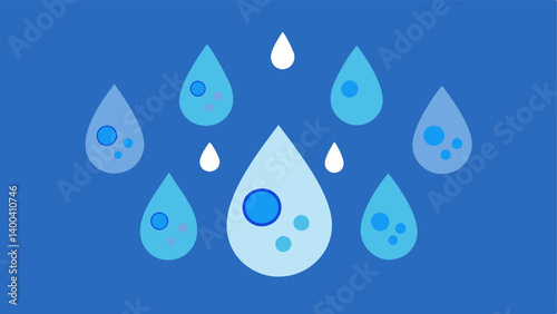 Hydration Droplets Water droplets mixed with abstract exosomes falling onto skin symbolizing hydration and brightening benefits.
