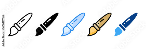 Paint Brush Icon Set Multiple Style Collection
