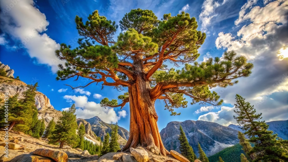 Majestic Giant Pine Tree in Inyo National Forest - California Wilderness Landscape Majestic Giant Pine Tree in Inyo National Forest - California Wilderness Landscape