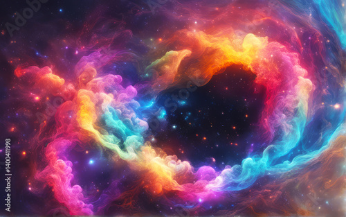 super nova abstract colorful hold of galaxy nebular with stars and smoke on the space in universe background