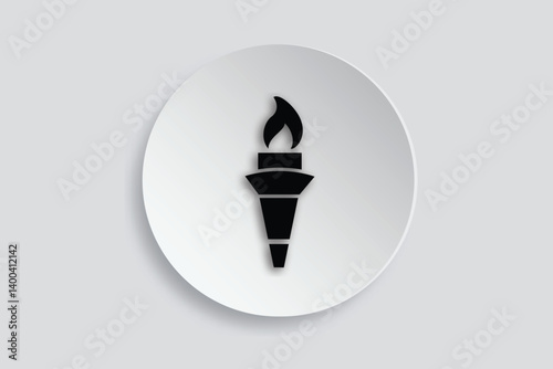 Olympic torch icon, perfect for sports, ceremony, or event illustrations.