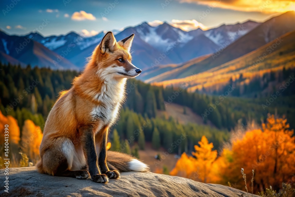 Majestic Colorado Fox: Wildlife Photography with Copy Space Majestic Colorado Fox: Wildlife Photography with Copy Space