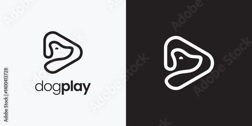 Wallpaper Mural dog head play button logo with simple and modern lines vector illustration.eps Torontodigital.ca