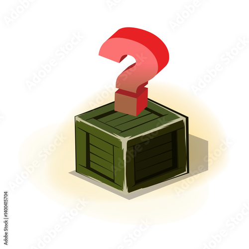 Mystery Box with Red Question Mark