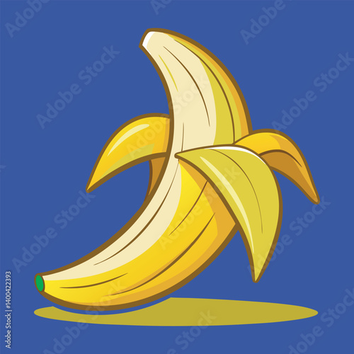 Fun and bright banana vector drawing for smoothie brand and natural food product