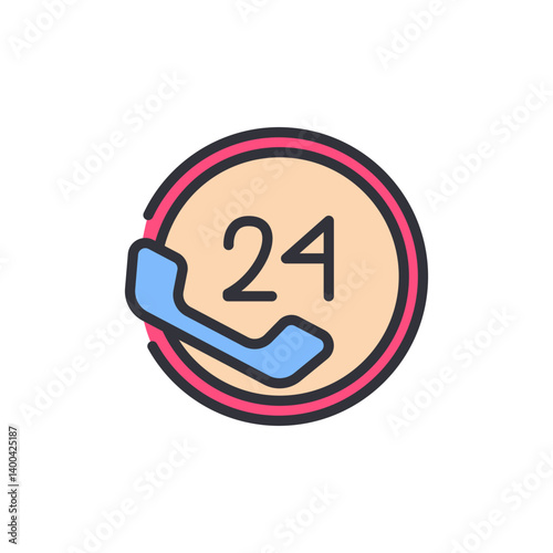 Customer service colored icons, minimalist vector illustration ,simple transparent graphic element .Isolated on white background