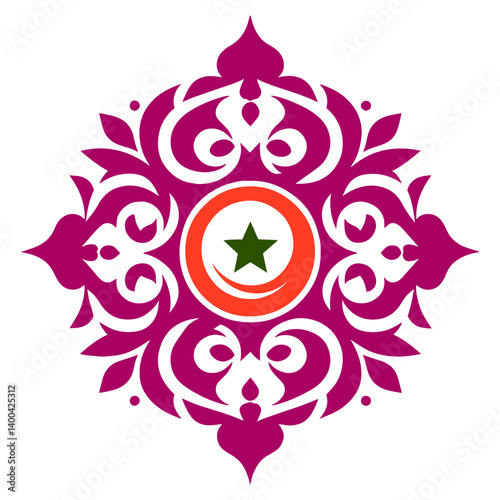 Radiant floral mandala presenting elegant artistic refinement and symmetrical decoration