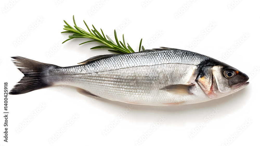 Fresh Sea Bass with Rosemary for Grilling or Baking Fresh Sea Bass with Rosemary for Grilling or Baking