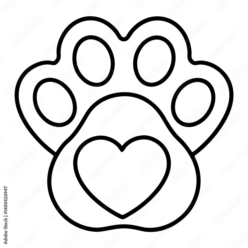 Heartwarming Paw Line Art Heartwarming Paw Line Art