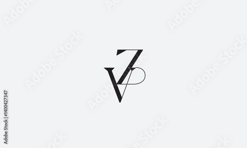 VZ, ZV , V , Z , Abstract Letters Logo Monogram