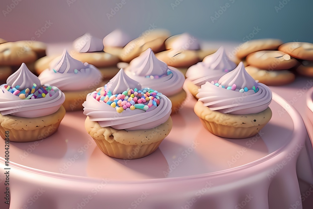 cupcakes with cream and sprinkles cupcakes with cream and sprinkles