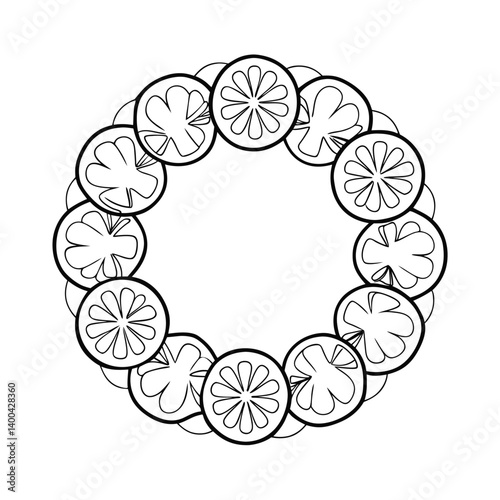 grapes and cheese holiday platter line art vector