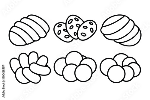gnocchi line art sketch of classic pasta varieties