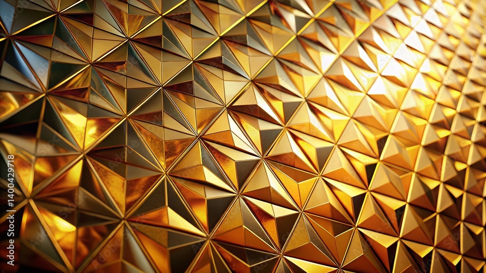 Luxury Gold Foil Geometric Triangle Mosaic Abstract Banner Background Luxury Gold Foil Geometric Triangle Mosaic Abstract Banner Background