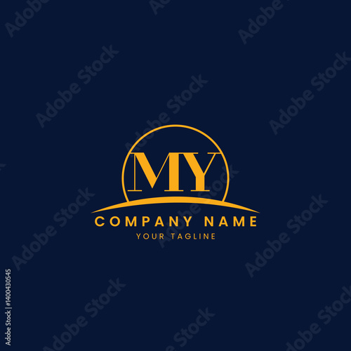Minimalist Corporate Logo with Initials and Arc Design