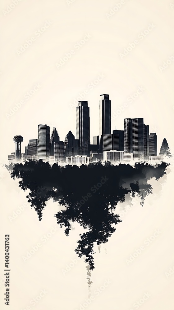 Obraz premium Austin Skyline Abstract Art