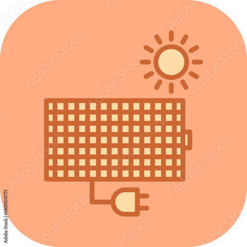 Solar panel charger Vector Icon