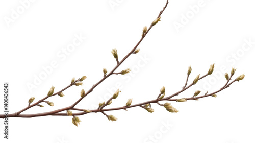 branch of willow on white background