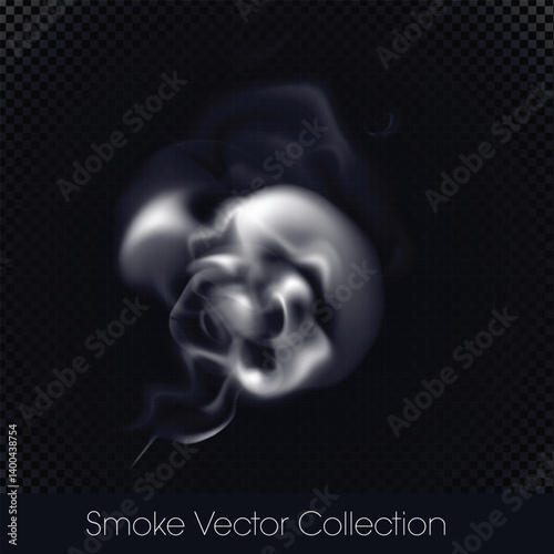 Smoke, smoke of e-cig, mist, fog, gas, Steam or cloud of smoke isolated Vector (EPS) Illustration on transparent background