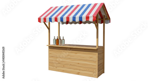 Isolated Market Stall with Bottles
