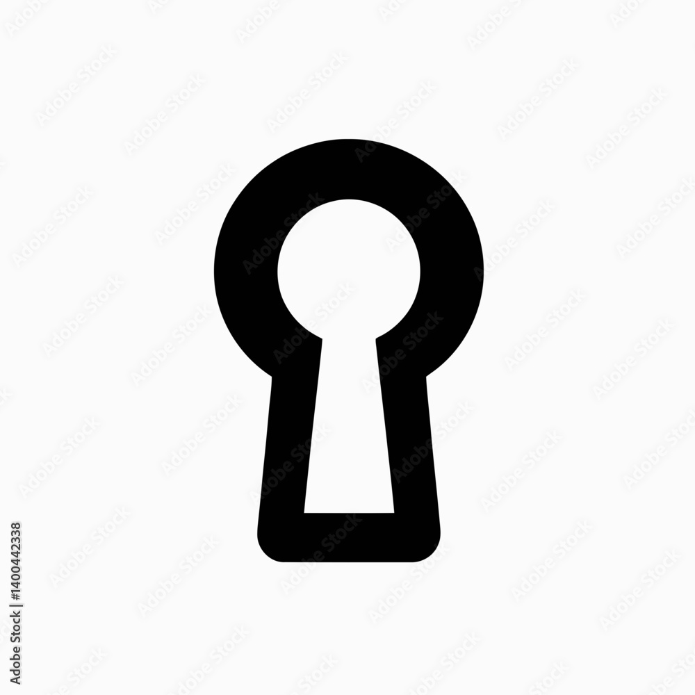 Keyhole Outline Silhouette in black on a white background Keyhole Outline Silhouette in black on a white background