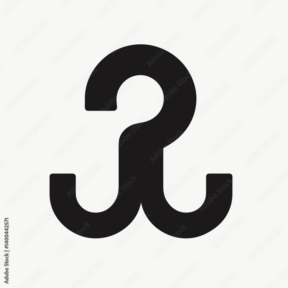 Key Hook Silhouette in black on a white background Key Hook Silhouette in black on a white background