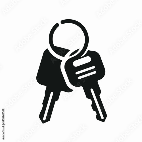 Key Fob Silhouettes in black on a white background