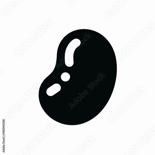 Jelly Bean Silhouette in black on a white background