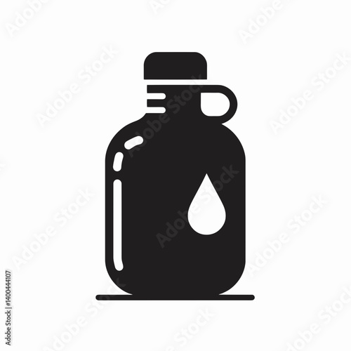 Hot Water Bottle Silhouette in black on a white background
