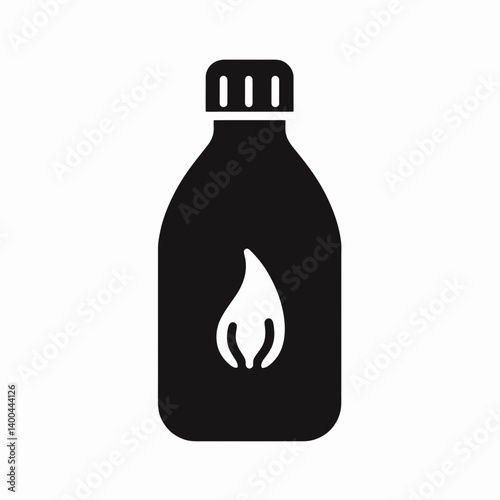 Hot Water Bottle Silhouette in black on a white background