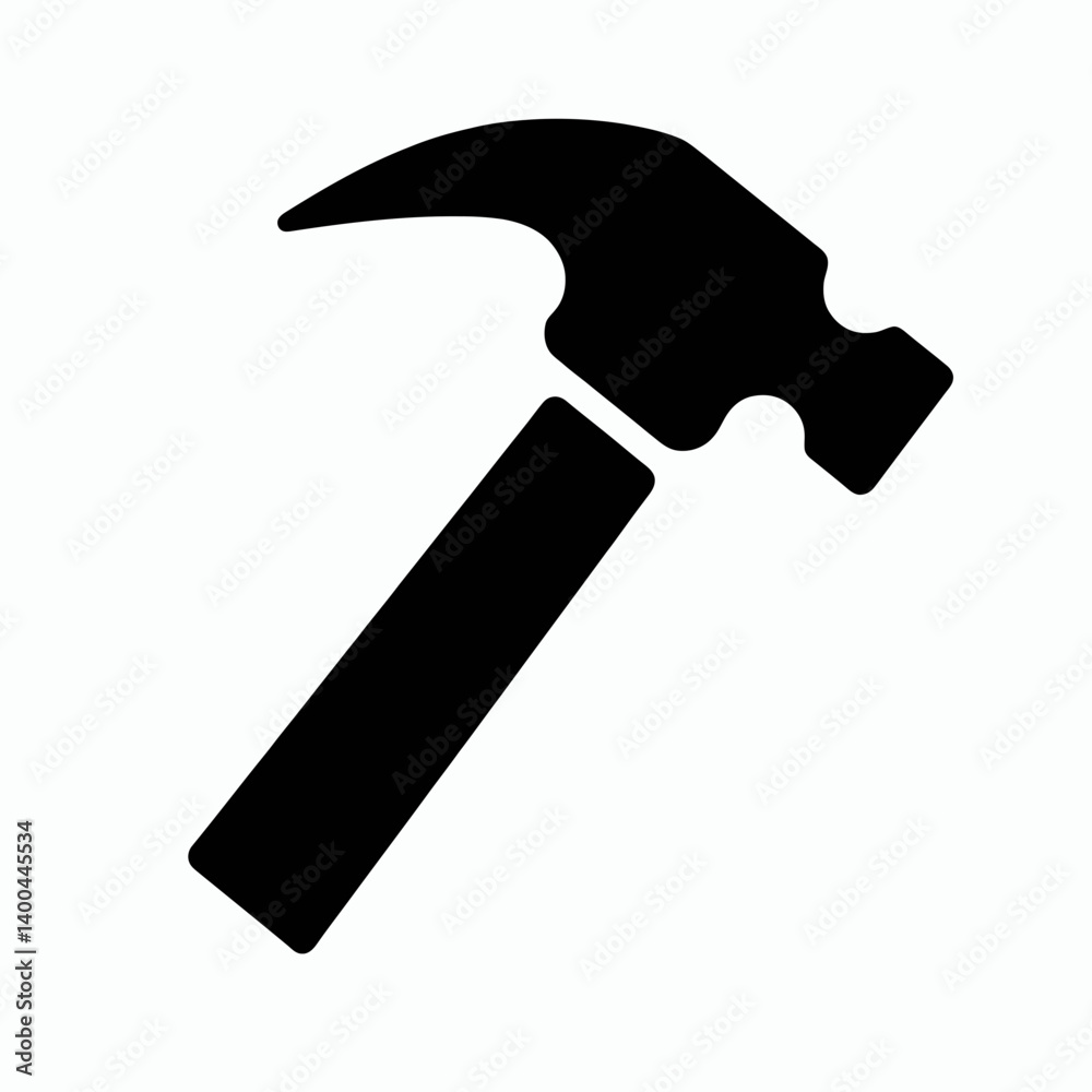 Hammer Grip Silhouette in black on a white background Hammer Grip Silhouette in black on a white background