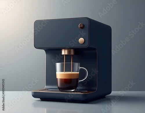 Obraz na płótnie Black Coffee Lungo with Crema from Automatic Espresso Machine
w salonie