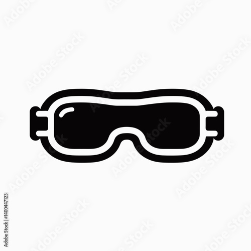 Goggles Strap Silhouettes in black on a white background