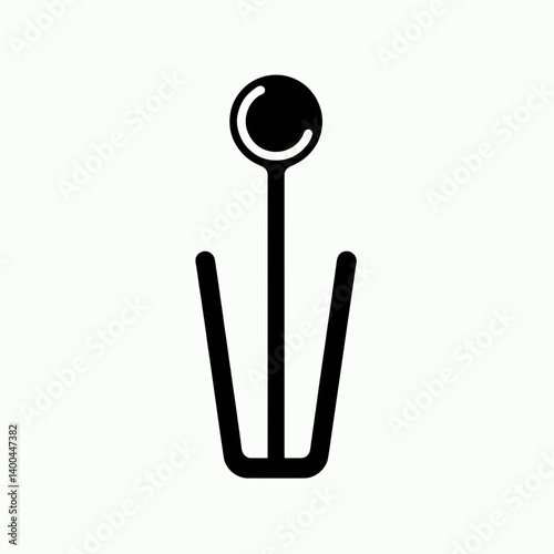 Glass Stirrer Silhouette in black on a white background