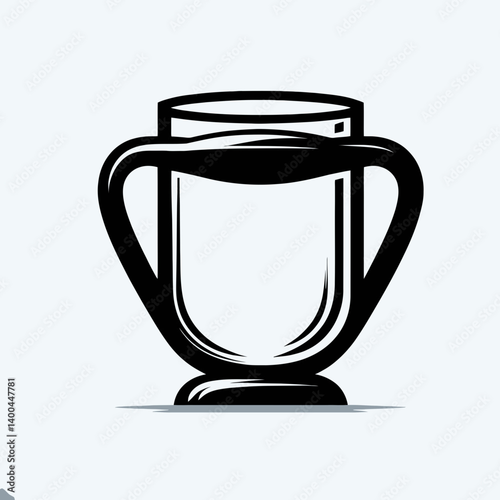 Glass Handle Silhouette in black on a white background Glass Handle Silhouette in black on a white background