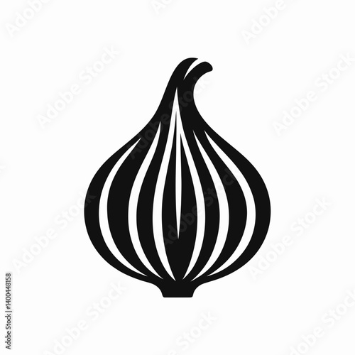 Wallpaper Mural Garlic Clove Silhouette in black on a white background Torontodigital.ca