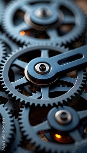 Obraz na płótnie Mechanical Cogwheels in Motion – Symbol of Engineering, Industry, and Teamwork
w salonie