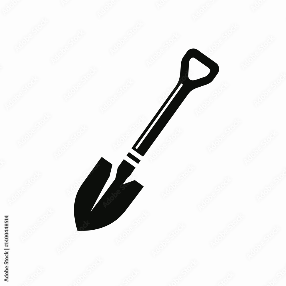 Garden Spade Silhouettes in black on a white background Garden Spade Silhouettes in black on a white background